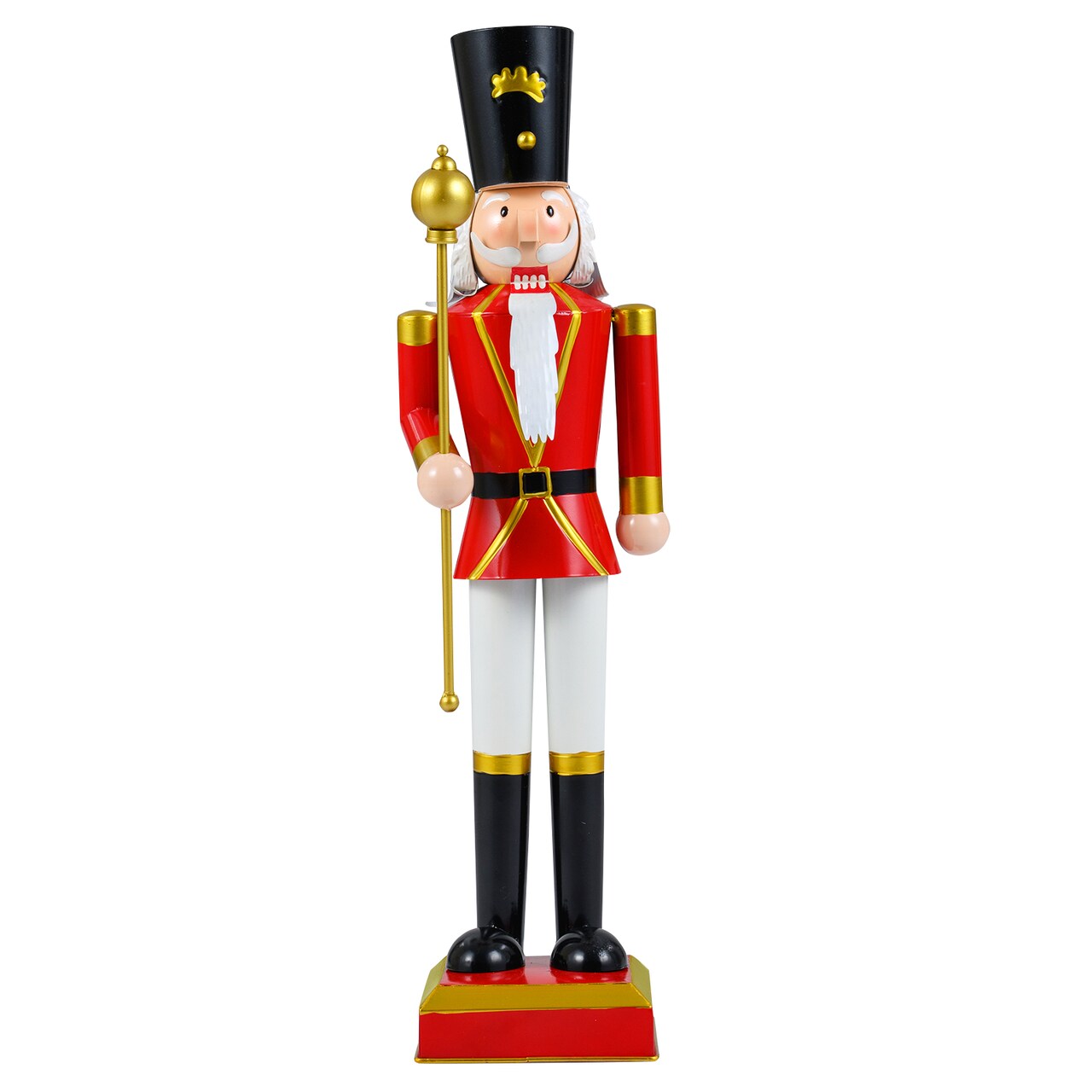 32.5" Large Metal Christmas Nutcracker with Hidden Storage Holiday Decoration for Home or Porch